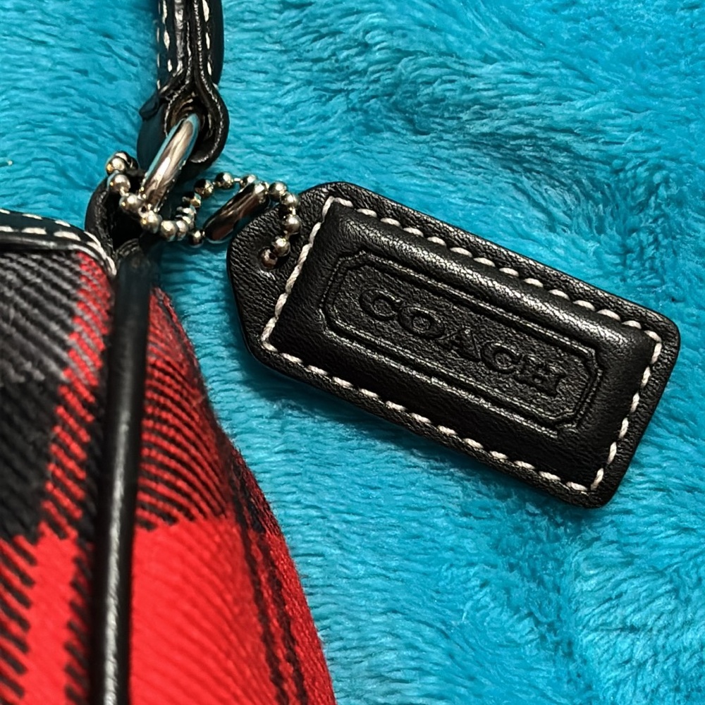Coach Y2K Red Wool & Leather Tartan Plaid Demi Shoulder Bag Style 8824 Aug 2001 - Picture 7 of 12